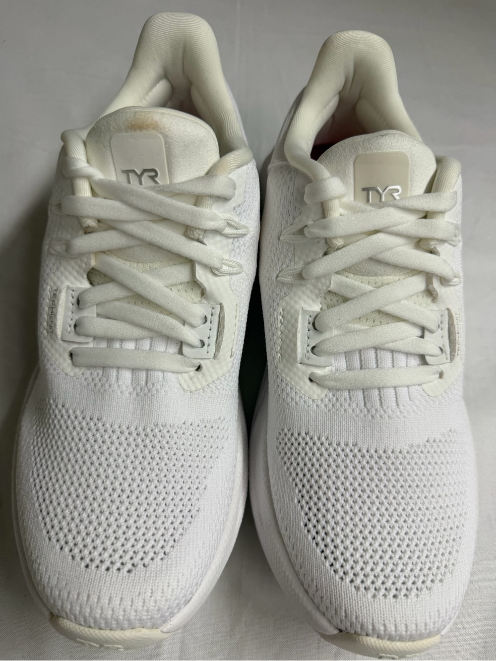 TYR Kids White Knit Lace-Up Sneakers